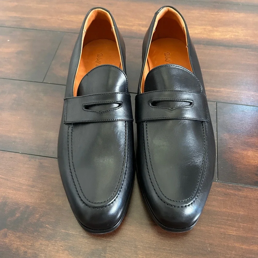 NWOB Wolf & Shepherd Ringer Penny Loafer‎ Men's 11.5 Black Minimalist Old Money